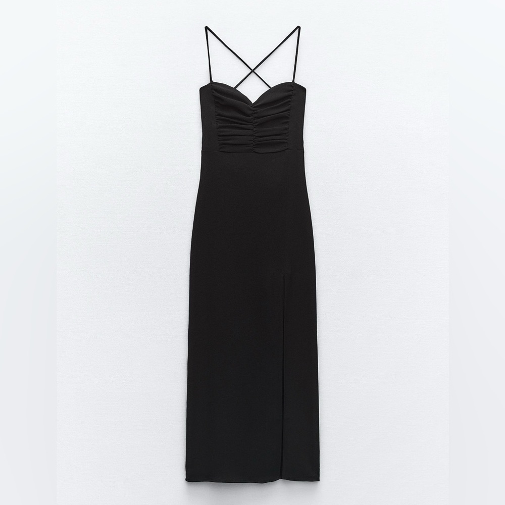 Zara Black Midi Corset Dress
